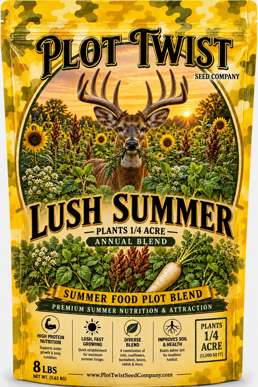 Plot Twist Lush Summer Annual Blend 8 lb seed bag